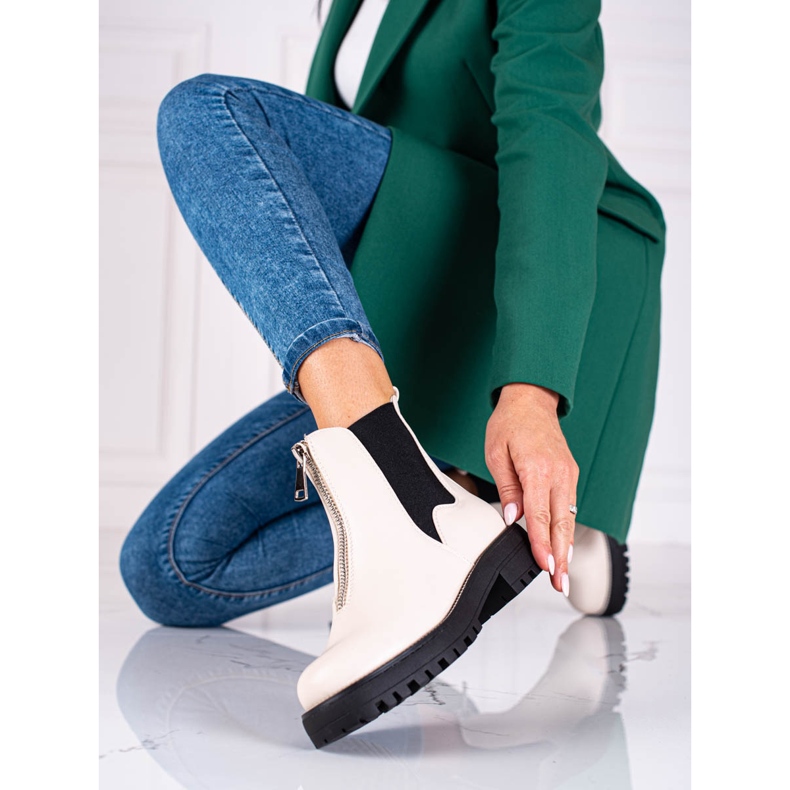 Borsette da donna beige con cerniera 2