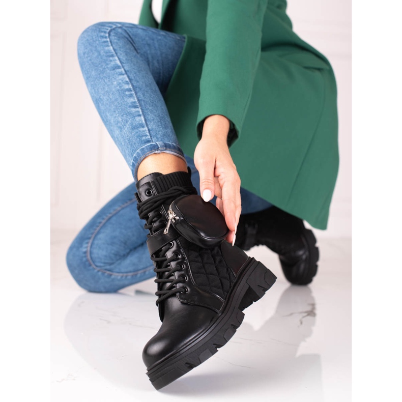 SHELOVET Borse da donna Shelvet nere con tasca in velcro nero 1