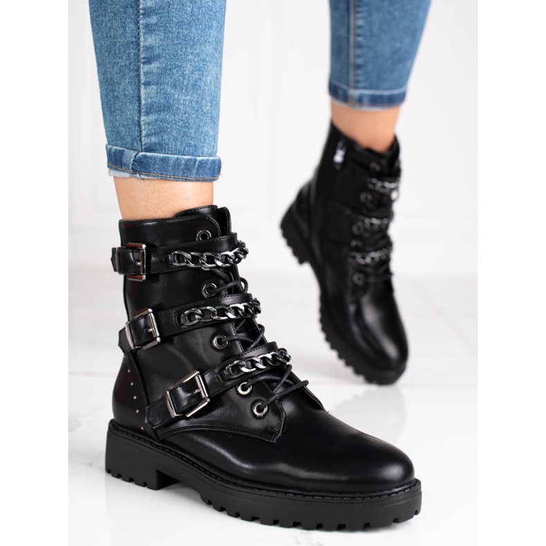 Borse da donna Shelovet nere con catene nero 1