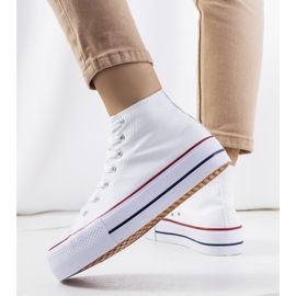 Sneakers bianche sulla piattaforma Korgay bianco 1