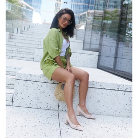 Décolleté beige sul palo Makka 2