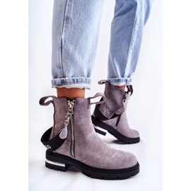 PS1 Stivali Caldi Da Donna Con Cerniera Grigio Calvaro 2