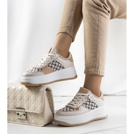 Sneakers beige con suola alta Valpara 1