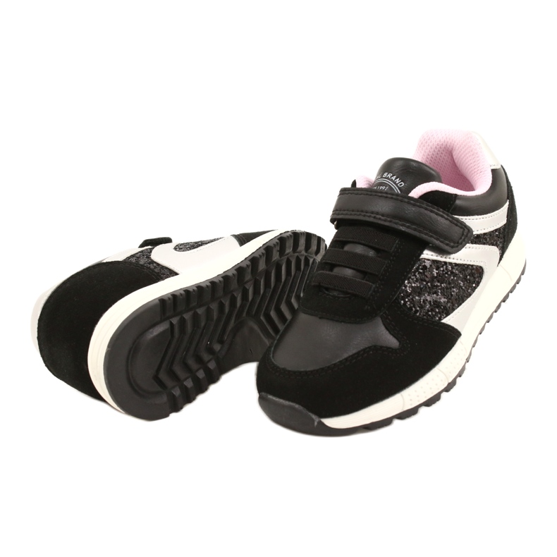 Scarpe per bambini sportivi American Club ES40 Black nero 3