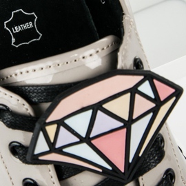 Betler Sneakers laccate a diamante grigio 1