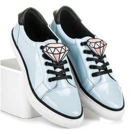 Betler Sneakers laccate a diamante blu 1