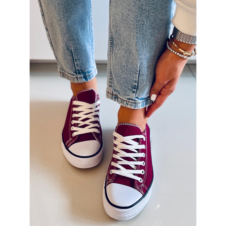 Sneaker da donna classiche Basic Wine rosso 1