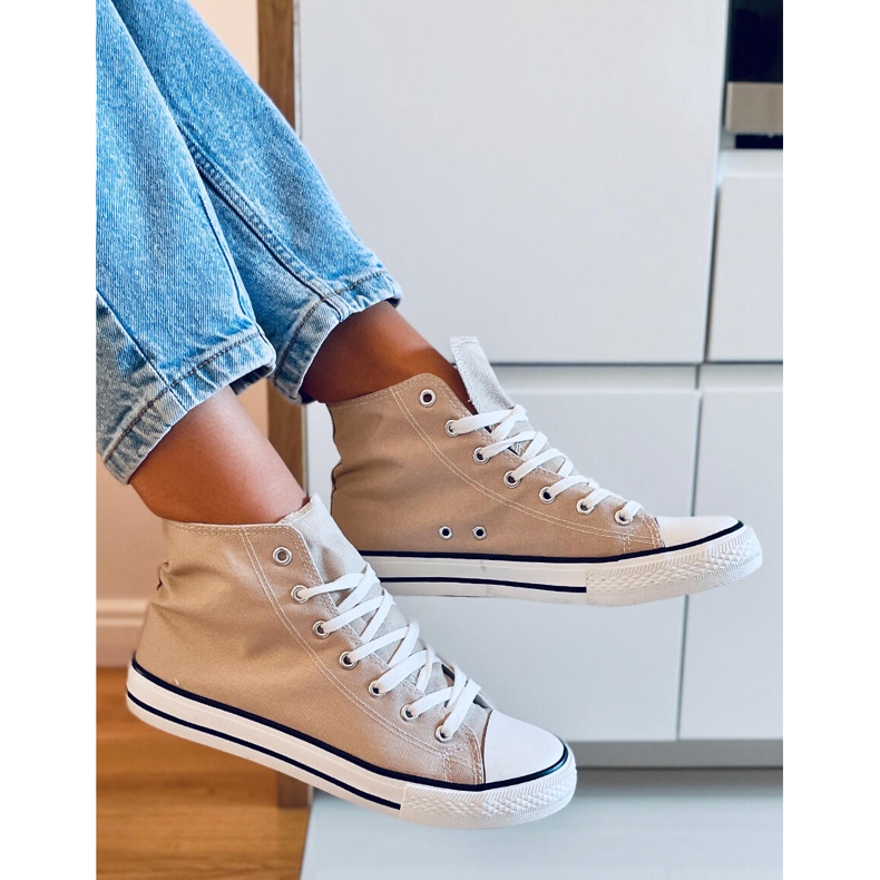 Sneakers in tela per la caviglia Jude Khaki beige 2