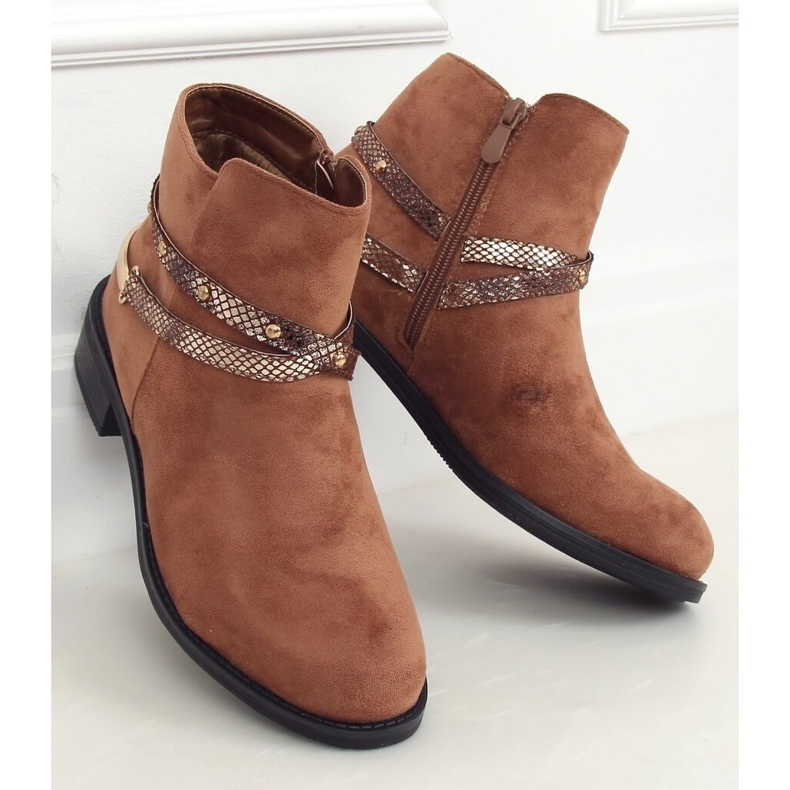 Stivali da donna Zinaida Camel in camoscio marrone 2