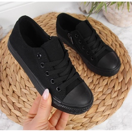 Sneakers basse da bambino Atletico nere con cerniera nero 1