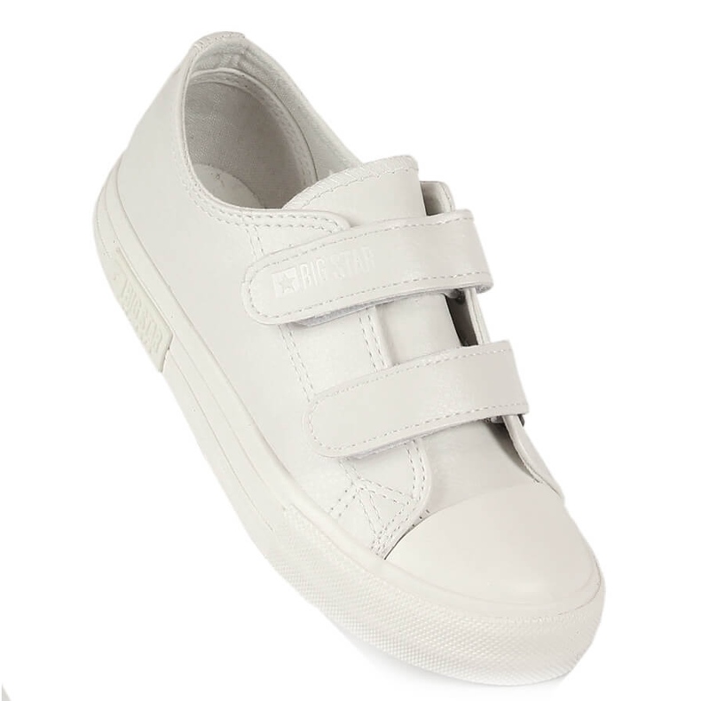 Sneakers da bambino con velcro in ecopelle bianca Big Star KK374055 bianco 1