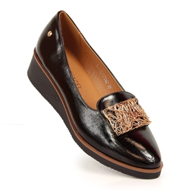 Scarpe laccate, zeppe slip-on, Potocki nero 1
