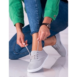 Sneakers da donna leggere in tessuto Shelovet grigio 1
