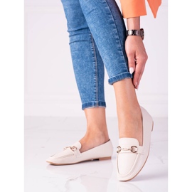 Classico mocassino da donna Shelovet beige con ornamento 1