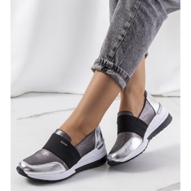Sneakers Campina in pelle argento grigio 1