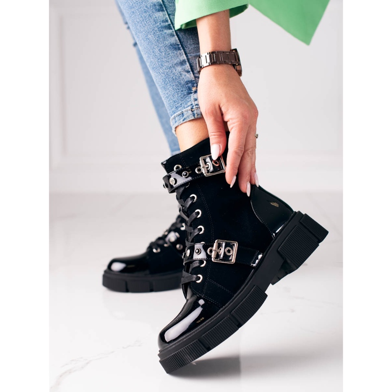 Borse da donna Shelovet nere con fibbie decorative nero 1