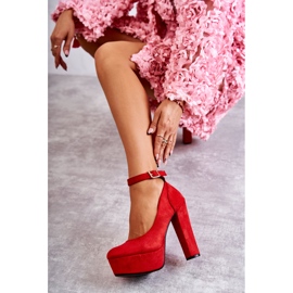 WS1 Décolleté In Pelle Scamosciata Sulla Piattaforma Rossa Rivia rosso 2