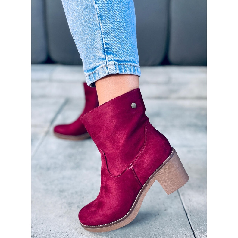Stivali con tacco in gomma Linzi Wine rosso 1