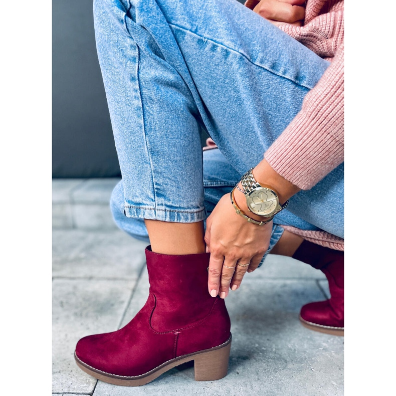 Stivali con tacco in gomma Linzi Wine rosso 2