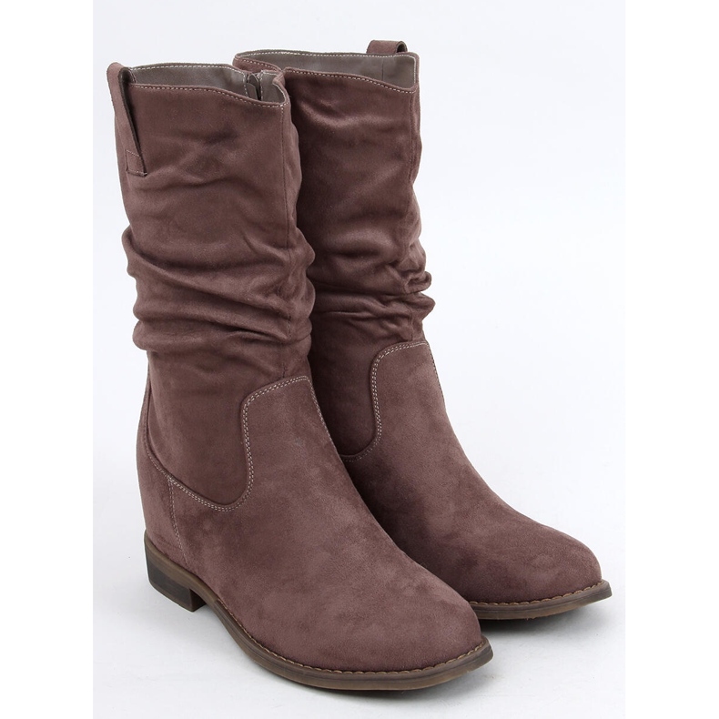 Stivali su una zeppa nascosta Sylla Khaki beige grigio 1