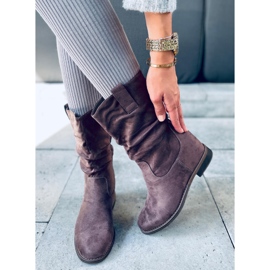 Stivali su una zeppa nascosta Sylla Khaki beige grigio 2