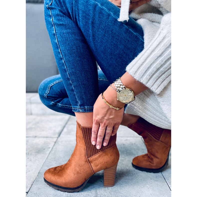Stivali da donna con tacco alto Rosst Camel marrone 2