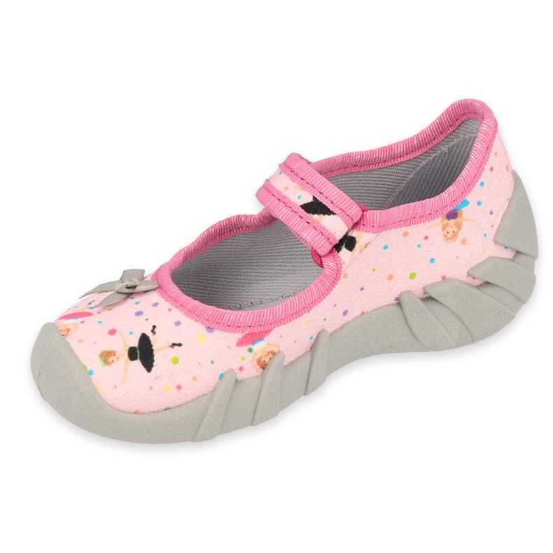 Pantofole per bambini Befado 109P248 rosa con fiocco 1