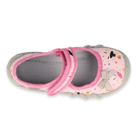 Pantofole per bambini Befado 109P248 rosa con fiocco 3