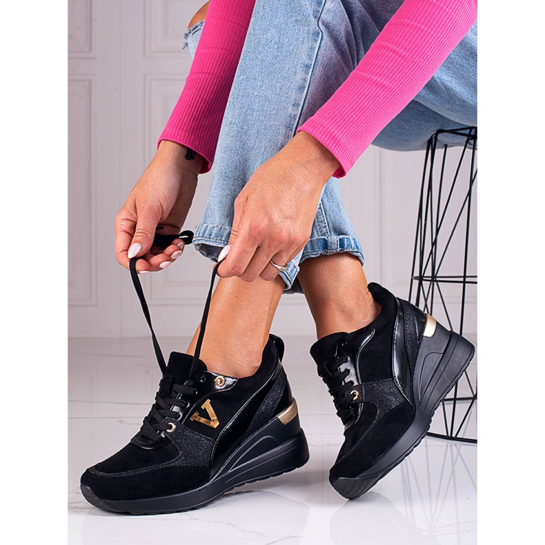 Vinceza Sneakers con zeppa Potocki da donna nere nero 1