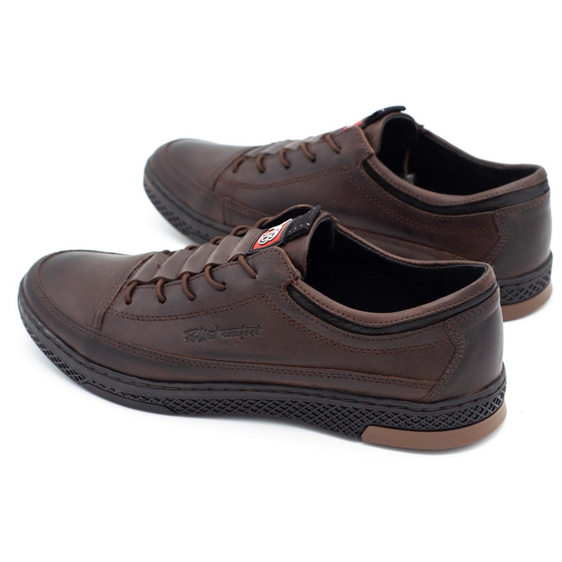Polbut Scarpe casual da uomo in pelle K22 testa di moro marrone 3