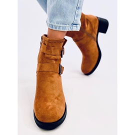 Stivali con tacco largo Teoo Camel marrone 1