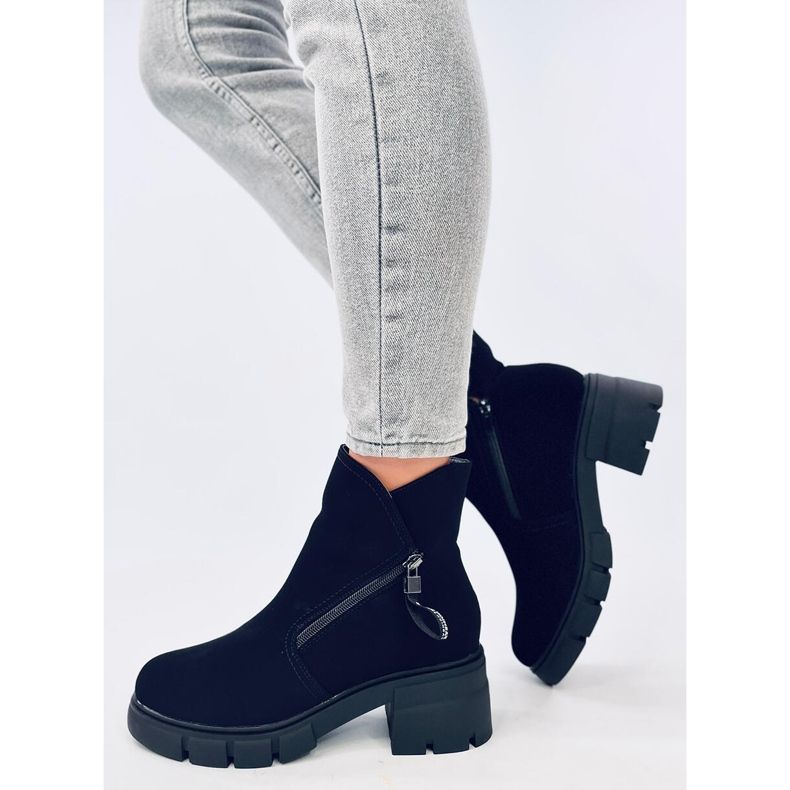 Stivaletti Alaska Black con suola alta nero 2