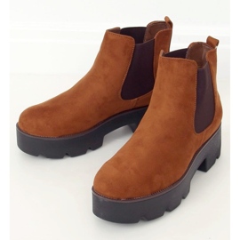 Stivaletti Chelsea su suola alta Samanti Camel marrone 1