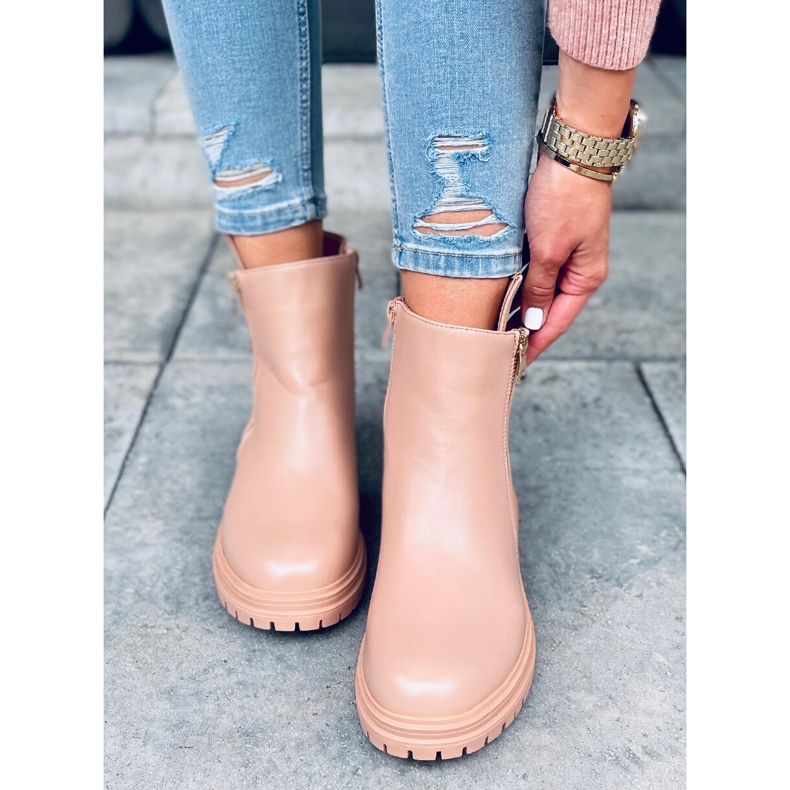 Stivali bassi da donna Janine beige 2