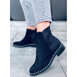 Stivaletti Chelsea con perle Lando Black nero 1