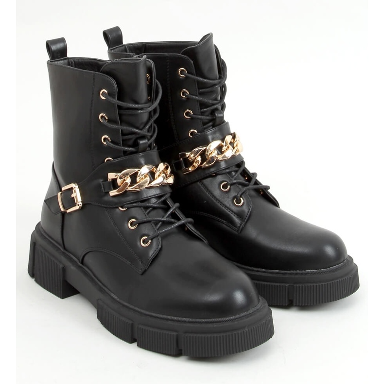 Stivali militari con catena Atlantis PU/NERO 1