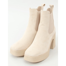 Stivali con tacco in gomma Amelda Beige 1