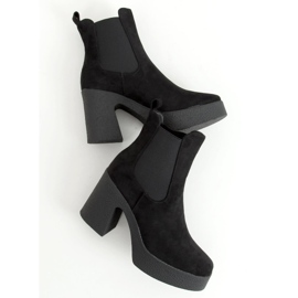 Stivali con tacco in gomma Amelda Black nero 1
