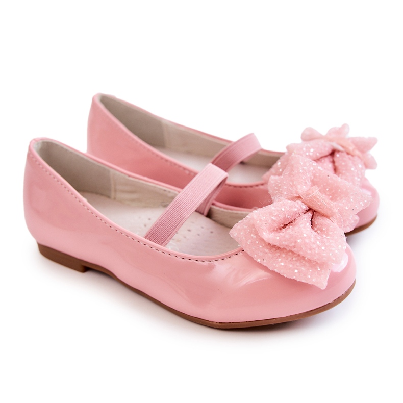 S.Barski Ballerine Laccate Per Bambini Con Fiocco Rosa Zolly 5