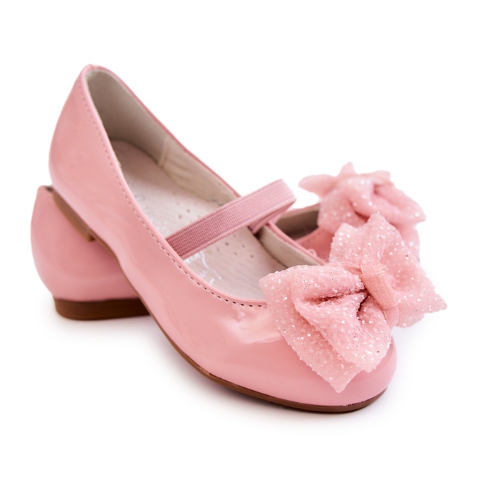 S.Barski Ballerine Laccate Per Bambini Con Fiocco Rosa Zolly 3