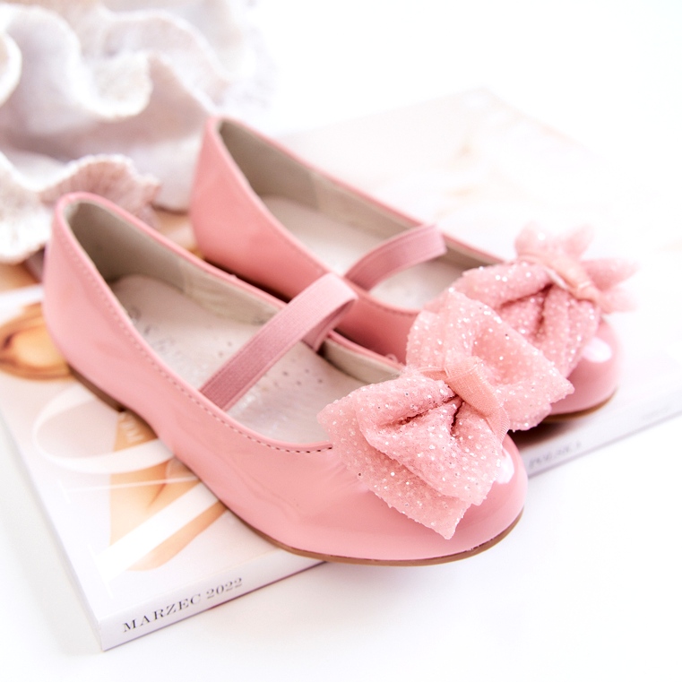 S.Barski Ballerine Laccate Per Bambini Con Fiocco Rosa Zolly 4