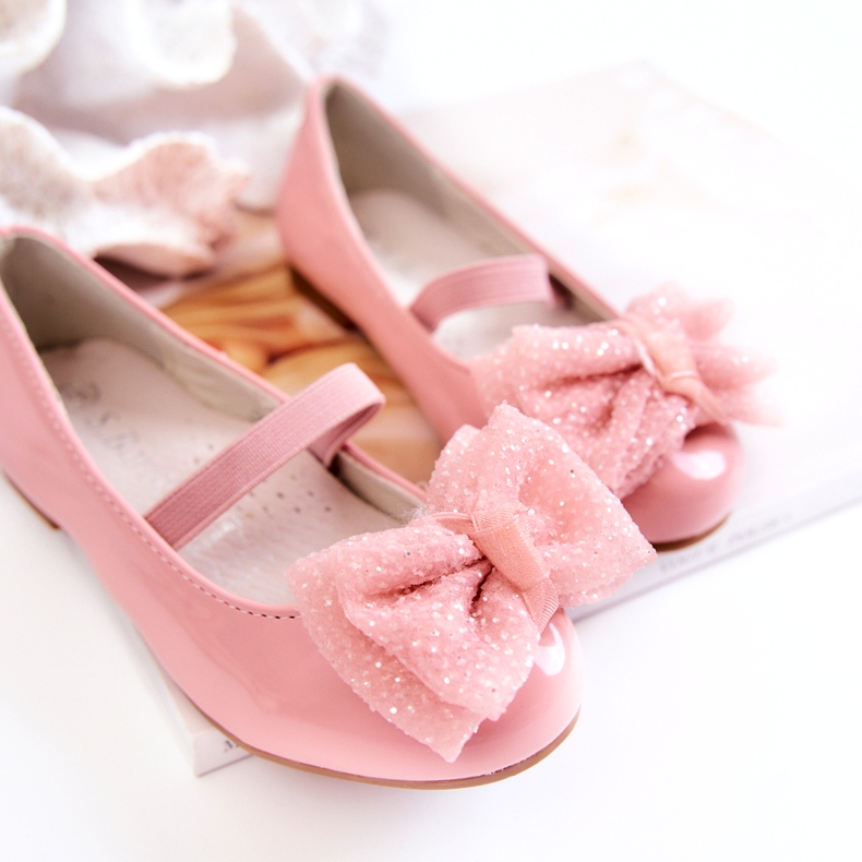 S.Barski Ballerine Laccate Per Bambini Con Fiocco Rosa Zolly 2