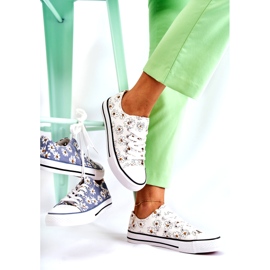 PS1 Sneakers Basse Da Donna Con Fiori Janey White bianco 3