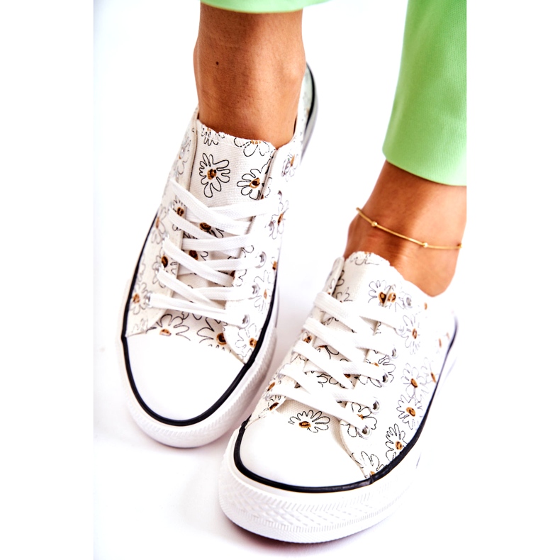 PS1 Sneakers Basse Da Donna Con Fiori Janey White bianca 7