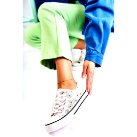 PS1 Sneakers Basse Da Donna Con Fiori Janey White bianca 6