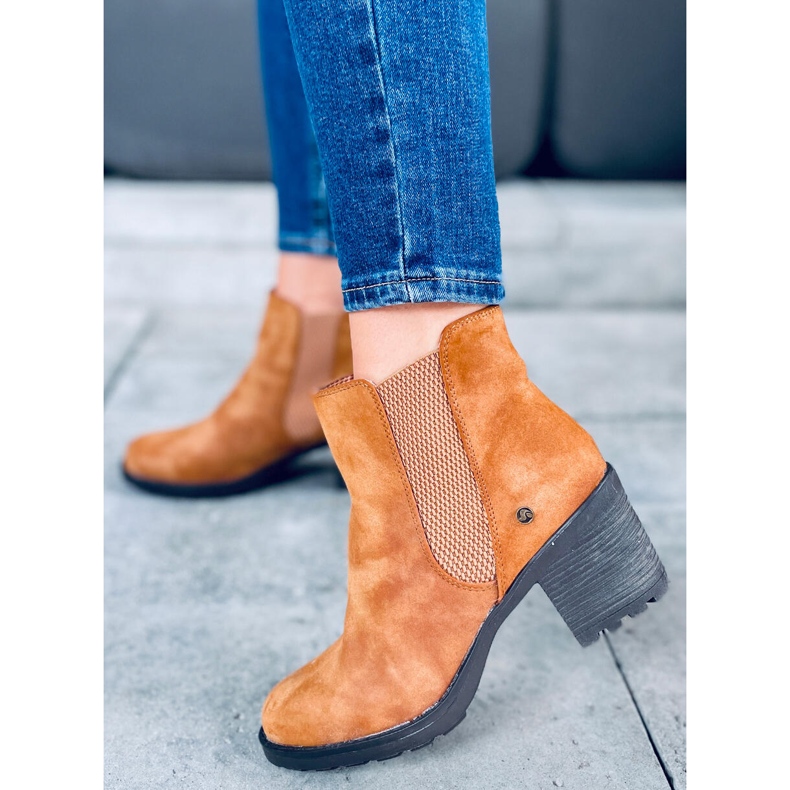 Stivaletti Chelsea tacco alto Balea Camel marrone 1
