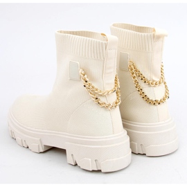 Stivaletti a calzino con catena Malana Beige 2