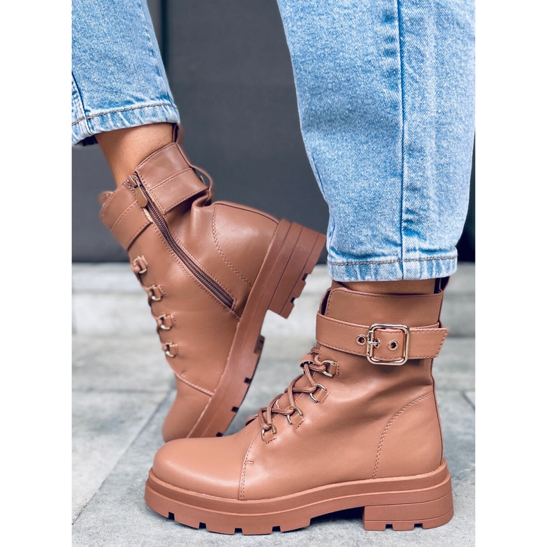 Stivali militari Pomona Camel marrone 2
