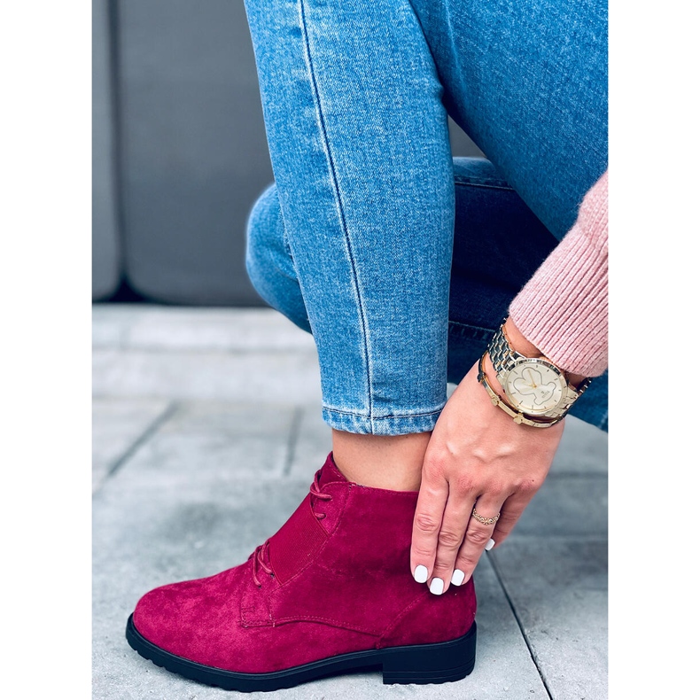 Stivaletti con lacci Anja Red rosso 1