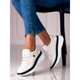 Sneakers bianche Vinceza con suola spessa bianco 1